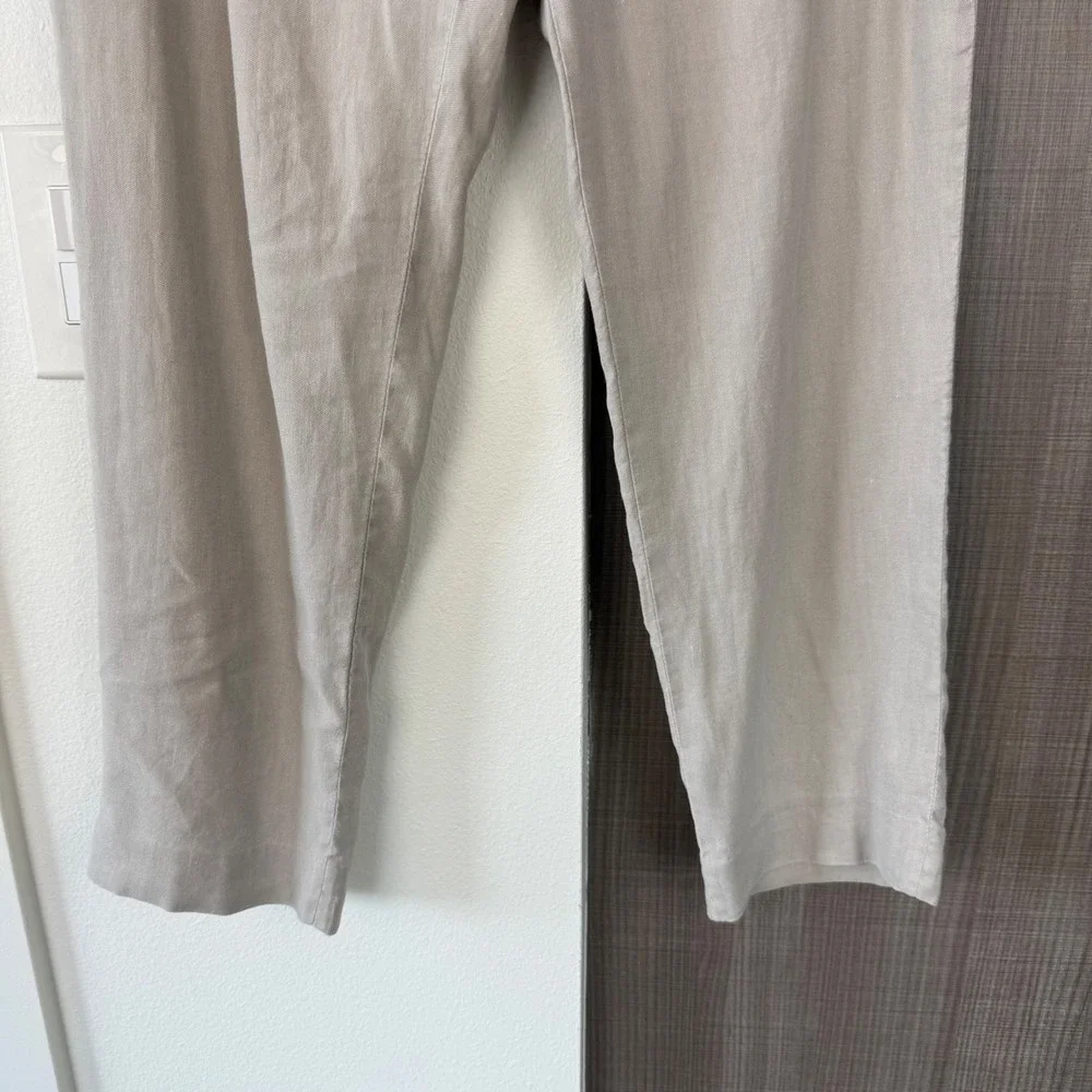 Babaton Aritzia Tan Conan Linen Trouser Pants Cropped Tapered Size 8